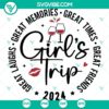 Girls Trip Kiss Cricut SVG with Girls Trip 2024 design in PNG, DXF, and EPS formats for cutting machines and crafts.