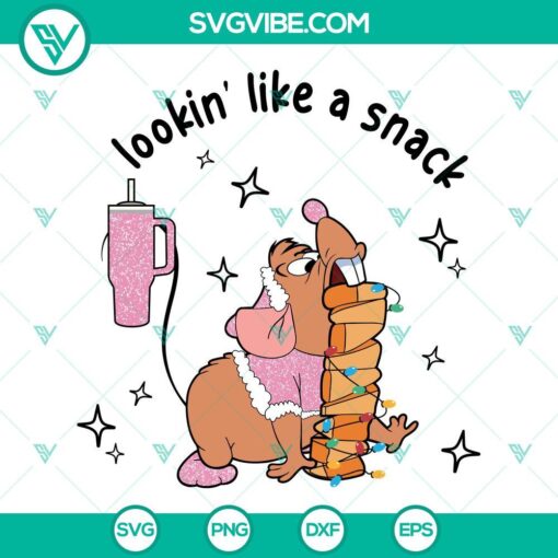 Glitter Gus Gus from Cinderella Mouse with Cheese SVG in pink, perfect for Christmas. Download now!