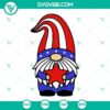 USA gnome with red star SVG for 4th of July celebration, perfect for Independence Day crafts and projects.