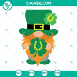 St Patricks Day Gnome Leprechaun and Shamrock SVG files for download in PNG format.