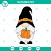 Gnome pumpkin fall Halloween SVG files with whimsical gnome and pumpkin design, ideal for autumn crafts and projects.