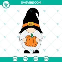 Gnome pumpkin fall Halloween SVG files with whimsical gnome and pumpkin design, ideal for autumn crafts and projects.