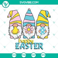Easter gnome SVG files with cheerful gnomes design for Easter celebration.