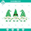 St Patricks Day themed SVG images with gnomes holding shamrocks, lucky clover designs. Perfect for crafting projects.