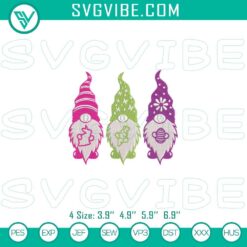 Gnomies Easter Bunny and Easter Eggs Embroidery Design for digital download. Cute and festive Easter embroidery pattern.