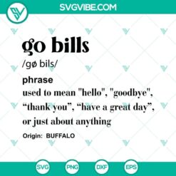 Go Bills Definition SVG Files, New York Football SVG Download, Bills SVG File,