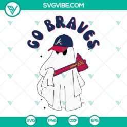 Atlanta Braves Halloween-themed ghost SVG images, perfect for spooky crafts. Download now for creative projects.