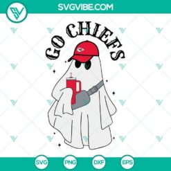 Boojee Ghost Kansas City Chiefs SVG files for football fans, featuring Chiefs logo and ghost design. Ideal for craft projects.