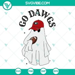 Download Go Dawgs Boojee Ghost SVG files with Georgia Bulldogs football ghost design, perfect for fans.