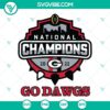 Georgia Bulldogs National Champions SVG images featuring Go Dawgs design, ideal for showcasing team spirit.