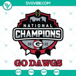 Georgia Bulldogs National Champions SVG images featuring Go Dawgs design, ideal for showcasing team spirit.