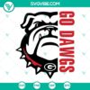 Georgia Bulldogs SVG design, featuring "Go Dawgs" text with a bulldog graphic. Ideal for Georgia fans. Downloadable Georgia SVG files.