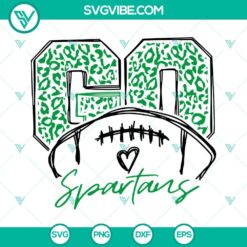 Michigan State Spartans football SVG file with a leopard pattern design. Download suitable for crafting projects.