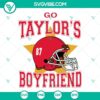 Download Taylor Swift x Travis Kelce SVG images featuring "Go Taylors Boyfriend" design in PNG format. Ideal for fans and craft projects.