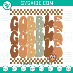 Thanksgiving turkey embroidery design with funny holiday feast theme, perfect for Thanksgiving crafts and decorations.