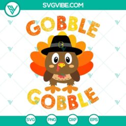 Gobble Gobble Turkey Pilgrim SVG Images, Little Boys Thanksgiving SVG Images,