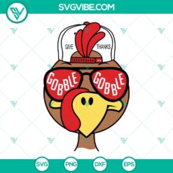 Cute Turkey SVG files perfect for Thanksgiving decoration featuring Gobble Gobble design.