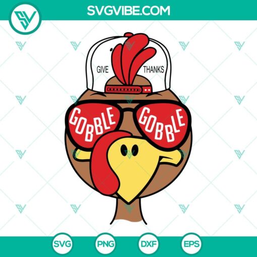 Cute Turkey SVG files perfect for Thanksgiving decoration featuring Gobble Gobble design.