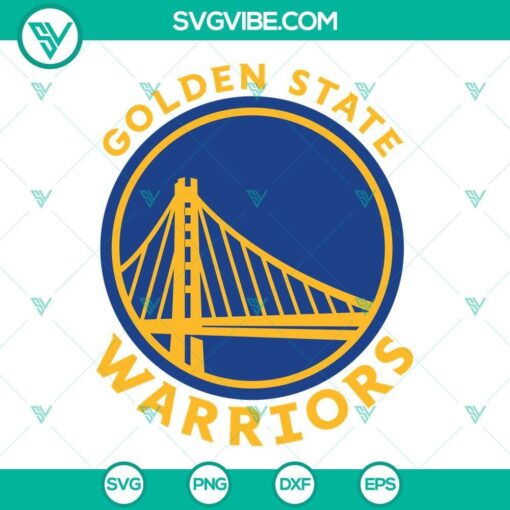 Golden State Warriors logo in high-quality SVG, PNG, DXF, and EPS formats for vector clipart.