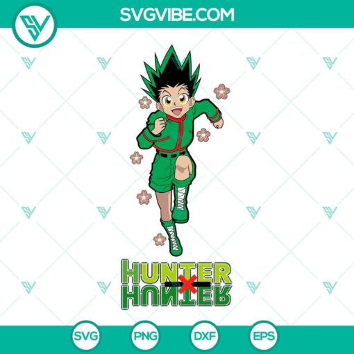 Gon Freecss SVG file with Hunter x Hunter theme, includes PNG, DXF, and EPS cut files for crafting.