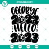 Goodbye 2022 Hello 2023 SVG Download featuring a Happy New Year Disco Ball design. Ideal for crafting and cutting projects.