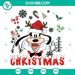 Disney Goofy Christmas SVG featuring a fun Santa hat design. Perfect for holiday crafting projects.
