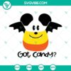 Halloween SVG with Mickey Mouse as a bat holding candy corn, perfect for spooky & fun crafts. Download now!