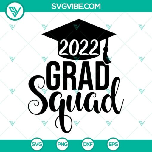 Grad Squad 2022 SVG celebrating 2022 graduates, download for proud moments, ideal for graduation.