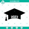 2023 Graduation Cap SVG file with Graduate images for Class of 2023 in PNG and DXF formats, perfect for graduation-themed projects.