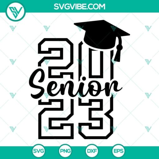 Class of 2023 graduation cap SVG download featuring senior theme, ready for senior year celebrations. Great for personalized graduation crafts.