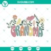 Retro grandma flowers SVG download, ideal for crafting projects. Vintage grandmother design. Feminine and nostalgic SVG image.