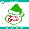 Grandpa Grinch cut files in SVG, PNG, DXF, and EPS formats for crafting.