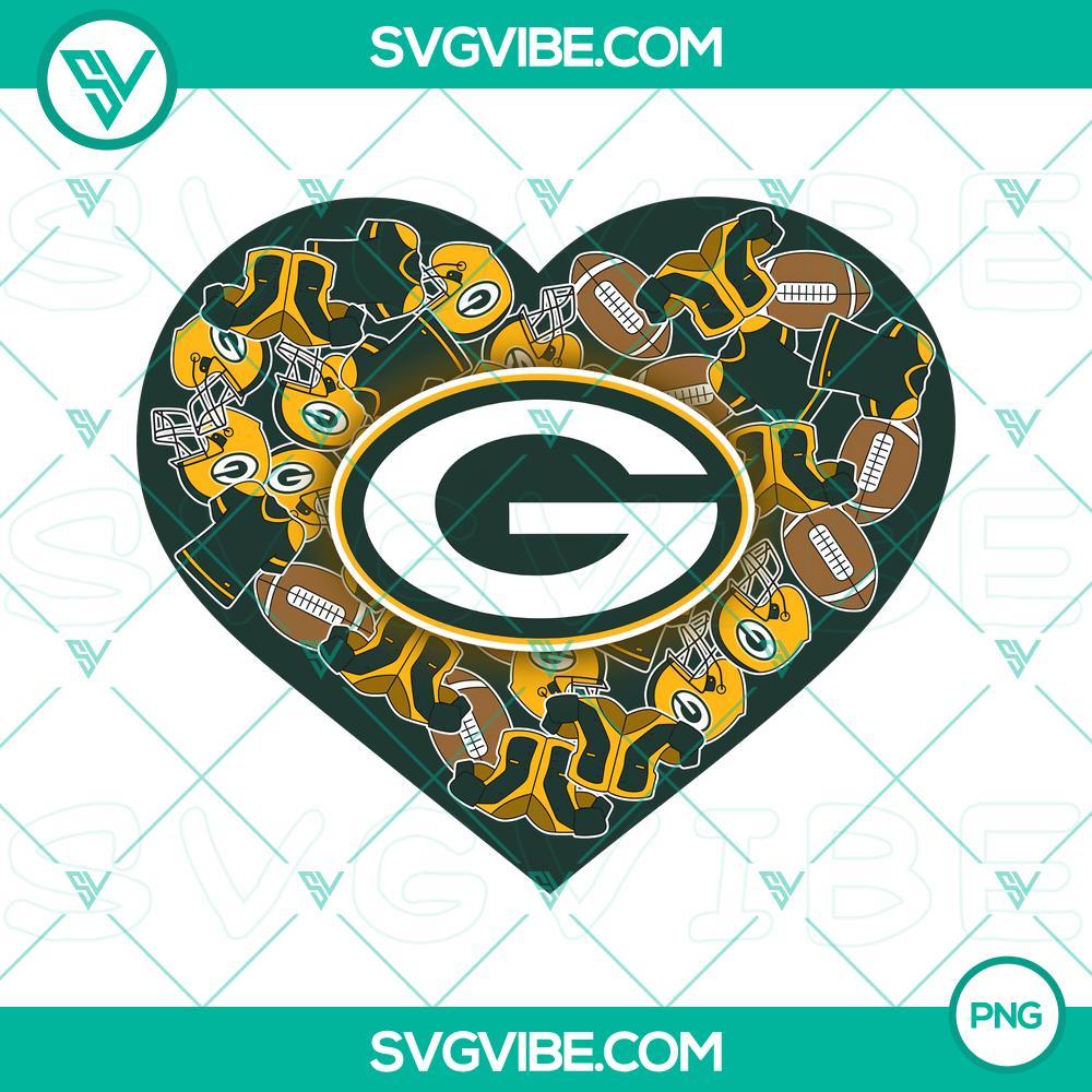 Green Bay Packers Heart Valentine PNG Files File Designs Green Bay Packers heart Valentine PNG files with designs perfect for NFL fans celebration.