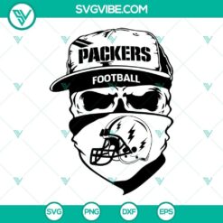 Green Bay Packers Skull SVG Files, Packers Football SVG Image PNG DXF EPS Cut 2