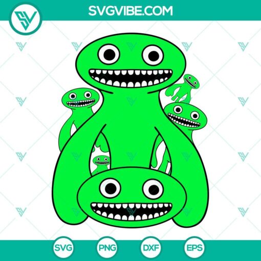 Green Rainbow Friends SVG Image Bundle, Horror Game SVG File PNG DXF EPS Cut 2