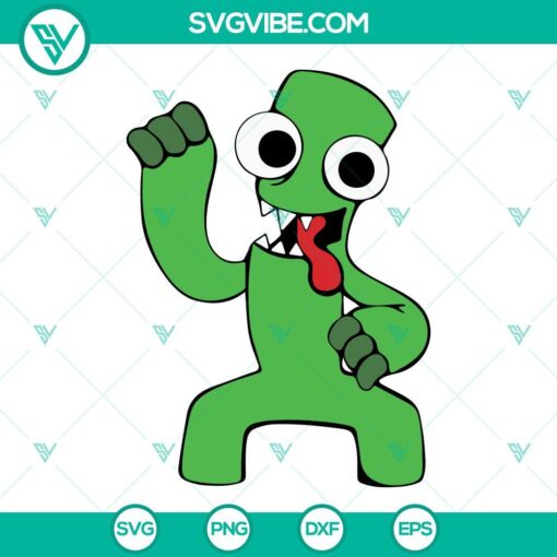 Green Rainbow Friends SVG Image Bundle, Horror Game SVG File PNG DXF EPS Cut 3