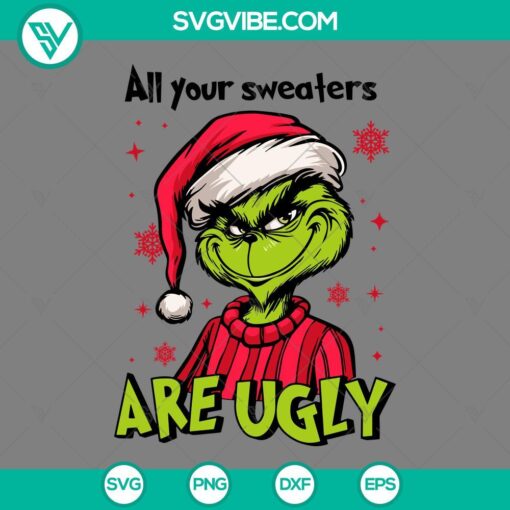 Grinch funny quotes SVG file for ugly sweaters, holiday designs.