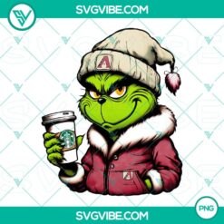 Grinch themed Arizona Diamondbacks Baseball drink Starbucks PNG files for digital download.