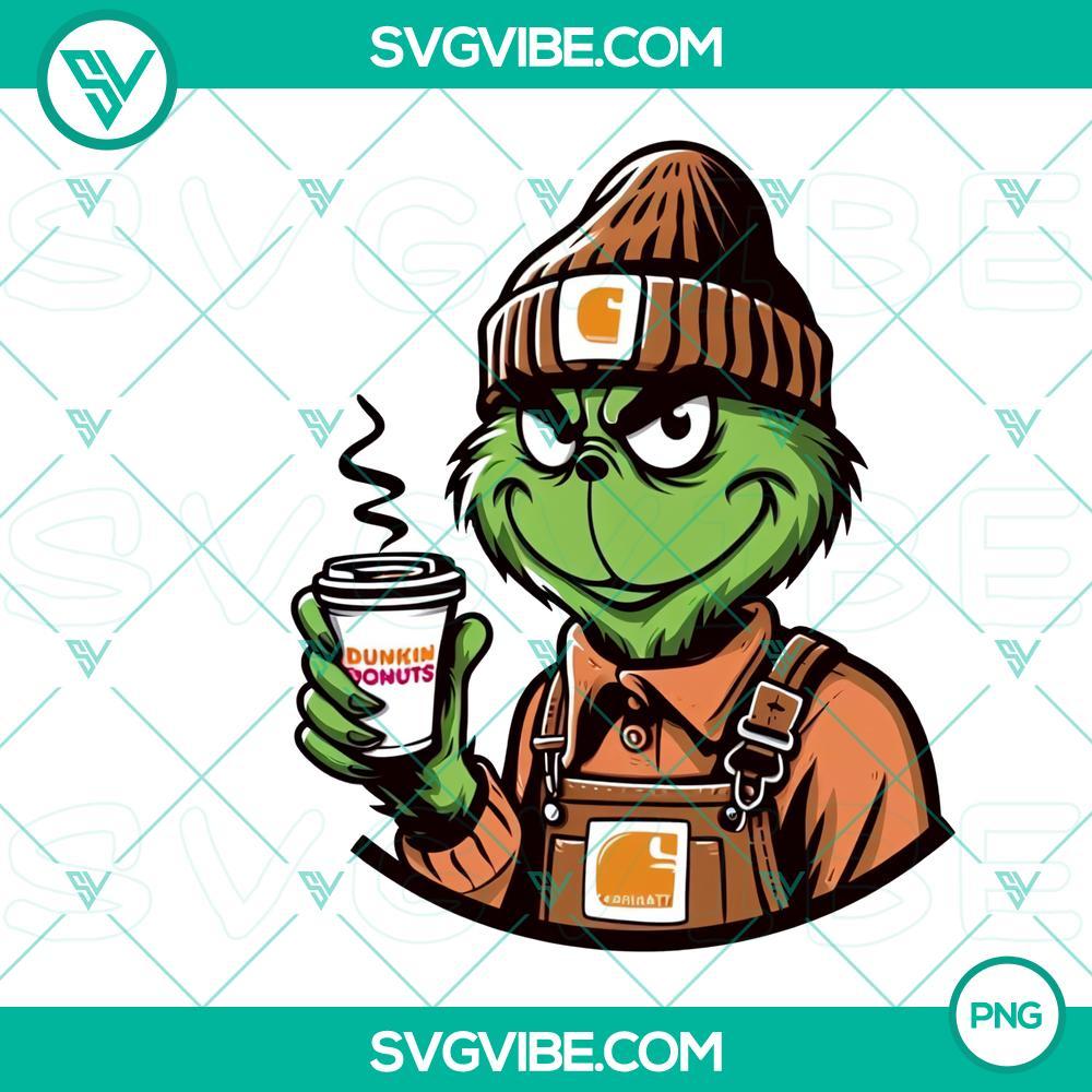Grinch Carhartt Dunkin Donuts PNG Download, Grinch Christmas PNG Image Grinch Carhartt Dunkin Donuts PNG Download, festive Grinch Christmas PNG image with themed design for digital use.