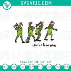 Grinch Christmas hat with "That's It I'm Not Going" embroidery file, featuring a funny Grinch design. Perfect holiday design for crafts.