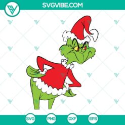 Grinch Christmas SVG image in DXF, EPS, and PNG formats. Festive design perfect for digital download.