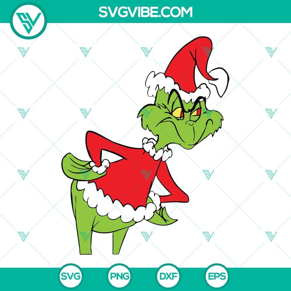 Grinch Christmas SVG DXF EPS PNG Digital Download Grinch Christmas SVG image in DXF, EPS, and PNG formats. Festive design perfect for digital download.