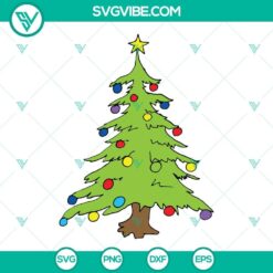 Grinch Christmas Tree SVG, PNG, DXF, EPS digital download for crafting.