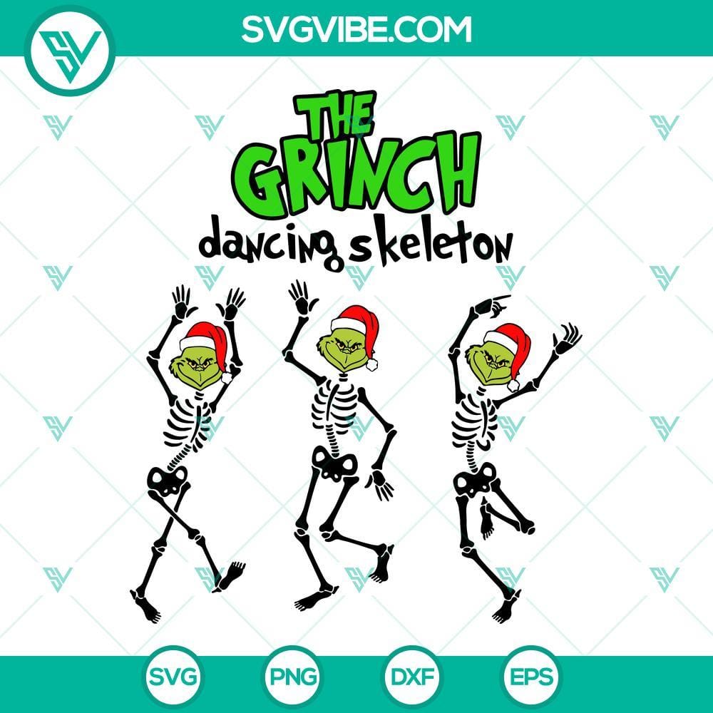 grinch-dancing-skeleton-svg-grinch-santa-hat-christmas-svg-grinch-skeleton-christmas-svg-6-mockup.jpg Grinch dancing skeleton and Grinch Santa hat Christmas SVG images for holiday crafts and decorations.