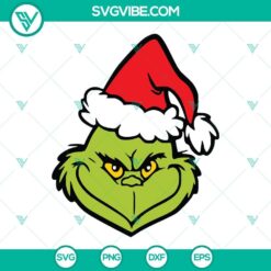 Grinch face Christmas SVG images for Cricut and Silhouette, clipart in PNG, DXF, and EPS formats.