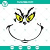 Grinch face SVG clipart for Cricut, digital design showcasing iconic Grinch face, perfect for holiday crafts.