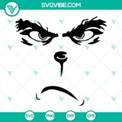Grinch face SVG images for Christmas. PNG, DXF, EPS files for Cricut.
