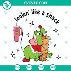 Grinch Gus Gus mouse and cheese Christmas SVG design for tumblers with a snack theme. PNG files included. Perfect for holiday crafting.