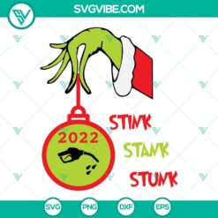 Grinch hand ornament Christmas 2022 SVG design with gas pump and inflation theme.