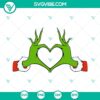 Grinch heart hands SVG download for Cricut, vector design file for crafting.
